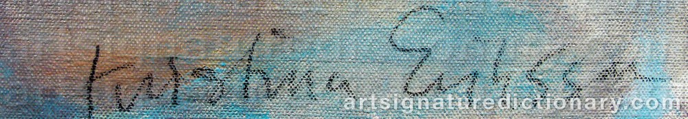 Authentic signature by Kristina ERIKSSON on  artwork