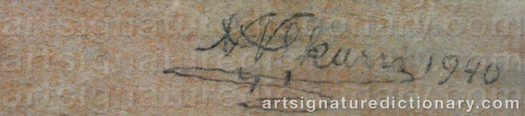 Forged signature of Nils Nilsson (Sami Artist) SKUM
