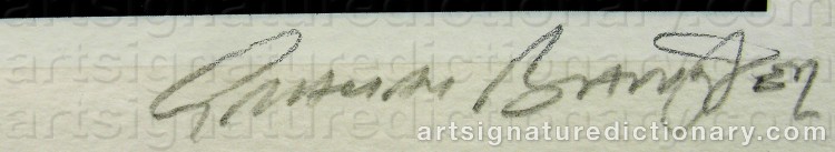 Authentic signature by Graham BANNISTER on  artwork