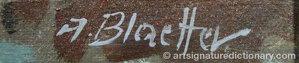 Authentic signature by Albert BLAETTER on  artwork
