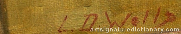 Authentic signature by Lucy Dolling WELLS on Painting/Watercolour artwork