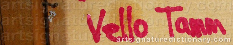 Authentic signature by Vello TAMM on  artwork