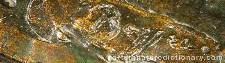 Authentic signature by Ernesto BAZZARO on  artwork