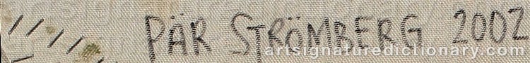 Authentic signature by Pär STRÖMBERG on  artwork