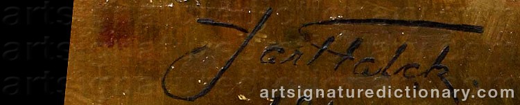 Authentic signature by Jarl FALCK on  artwork