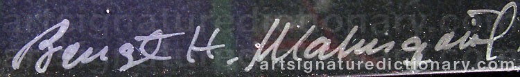 Authentic signature by Bengt H MALMQVIST on artwork
