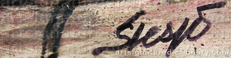 Authentic signature by Kaj SIESJÖ on artwork