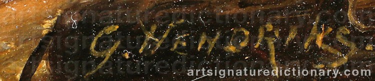 Authentic signature by Gerardus HENDRIKS on Painting/Watercolour artwork