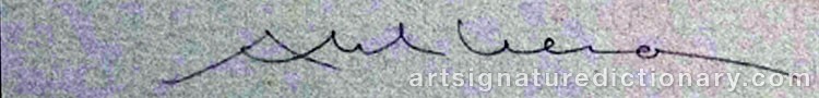 Authentic signature by Åke AHLBERG on artwork