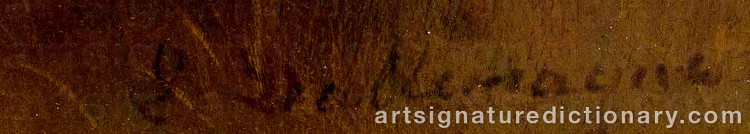 Authentic signature by Léon DALLEMAGNE on Painting/Watercolour artwork