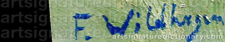 Authentic signature by Fritz WILDHAGEN on  artwork