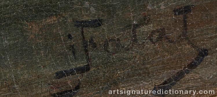 Authentic signature by Julian FALAT on Painting/Watercolour artwork