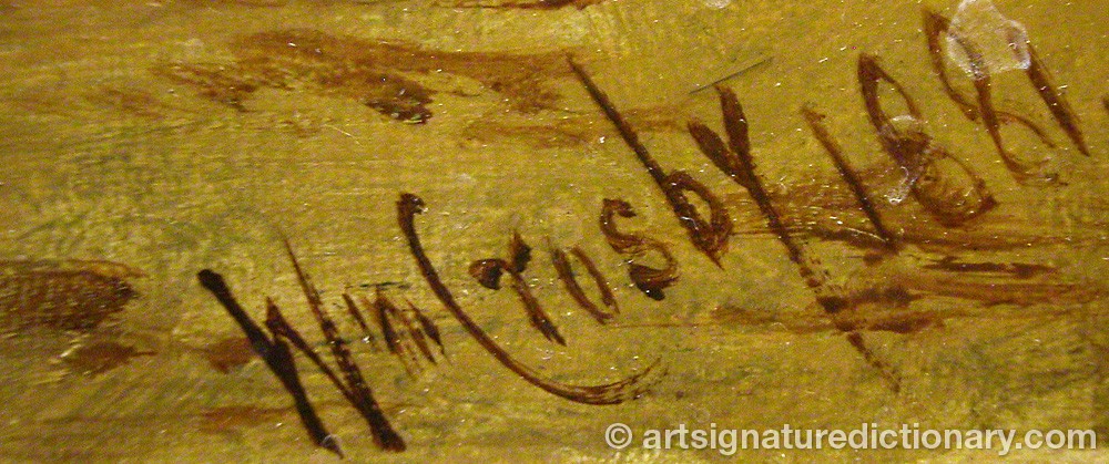 Authentic signature by William CROSBY on  artwork