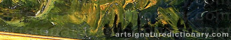 Authentic signature by Poul EKELUND on  artwork