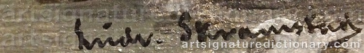 Authentic signature by Ludvig SKRAMSTAD on artwork