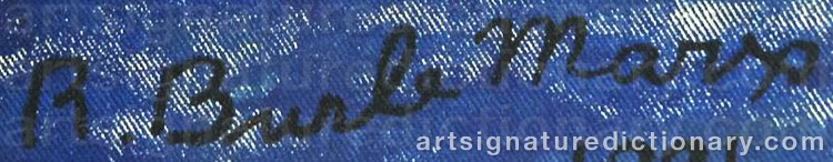 Authentic signature by Roberto BURLE MARX on Painting/Watercolour artwork