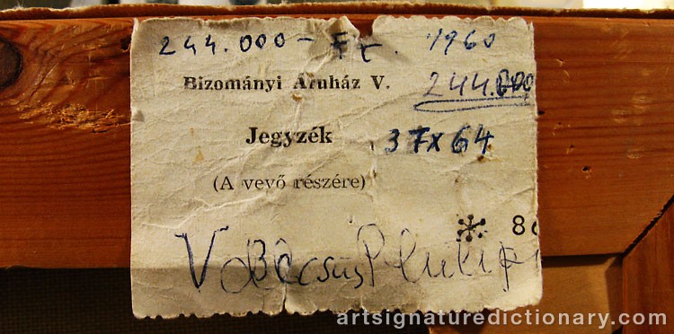 Close-up details showing Victor VASARELY signature forgery characteristics