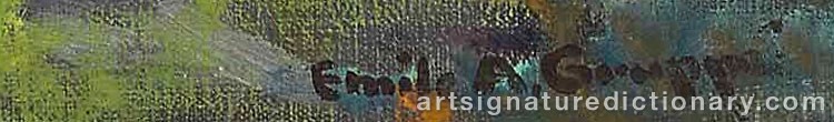 Authentic signature by Emile Albert GRUPPE on Painting/Watercolour artwork