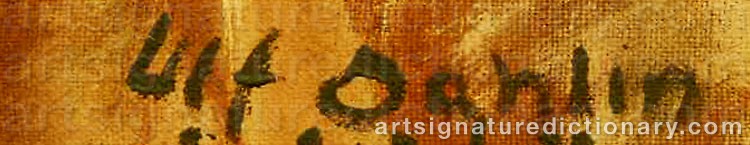 Authentic signature by Ulf DAHLIN on  artwork