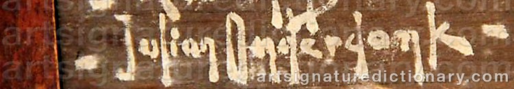 Authentic signature by Julian ONDERDONK on Painting/Watercolour artwork