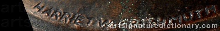 Authentic signature by Harriet Whitney FRISHMUTH on Sculpture artwork