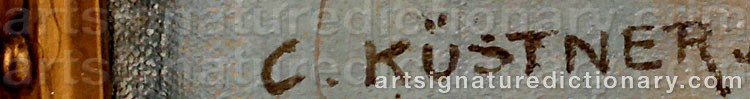 Authentic signature by Carl (Karl) KÜSTNER on  artwork