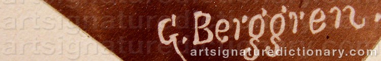 Authentic signature by Per Wilhelm BERGGREN on  artwork