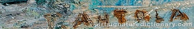 Authentic signature by Taisto AHTOLA on Painting/Watercolour artwork