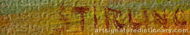 Authentic signature by David STIRLING on  artwork