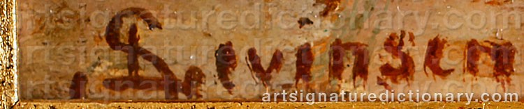 Authentic signature by Sophus Theobald LEVINSEN on  artwork