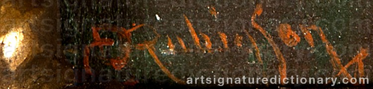 Authentic signature by Charles Dormon ROBINSON on Painting/Watercolour artwork