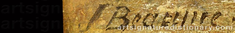 Authentic signature by Joseph BEAUME on  artwork