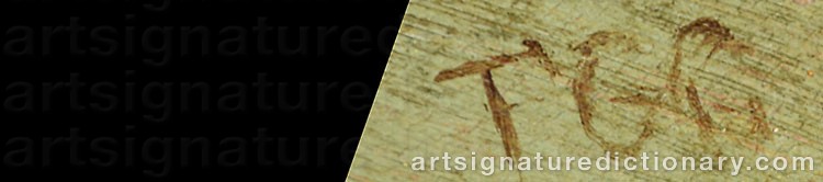 Authentic signature by Francis G. GREEN on  artwork