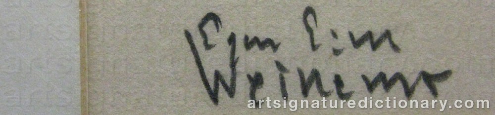 Authentic signature by Egon ERICSSON-WEINEMO on artwork