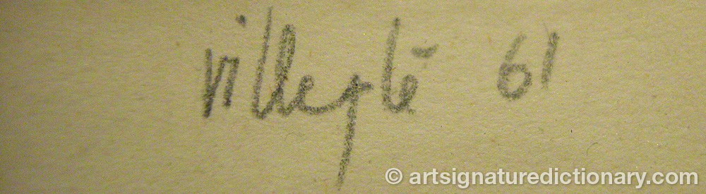 Authentic signature by Jacques Henri VILLEGLÉ on artwork