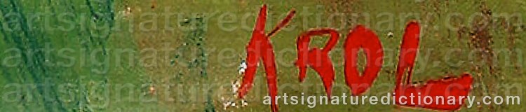 Authentic signature by Abraham KROL on Painting/Watercolour artwork