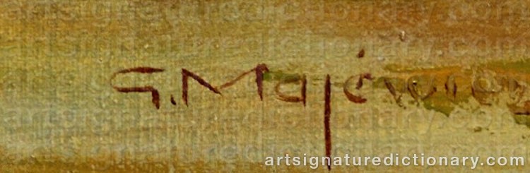 Authentic signature by George MAJEWICZ on  artwork