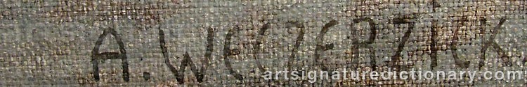 Authentic signature by Alfred WECZERZICK on  artwork