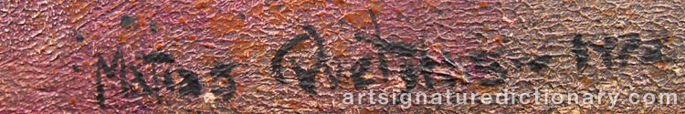 Authentic signature by Matías QUETGLAS on  artwork