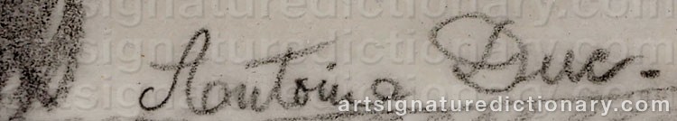 Authentic signature by Antoine DUC on  artwork