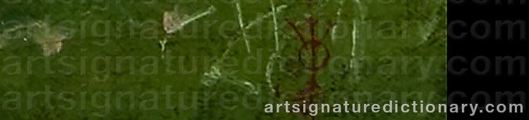 Authentic signature by Olaf ISAACHSEN on  artwork