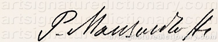 Authentic signature by Paul MANSOUROFF on Drawing/Graphic/Print artwork