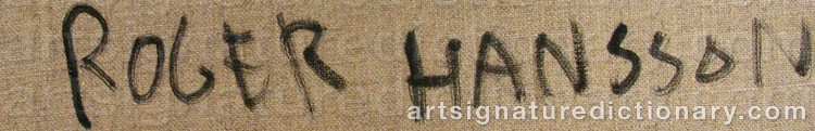 Authentic signature by Roger HANSSON on  artwork