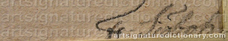Authentic signature by Adolf Fredrik SJÖBOHM on  artwork