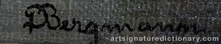 Authentic signature by Benedicte BERGMANN on  artwork