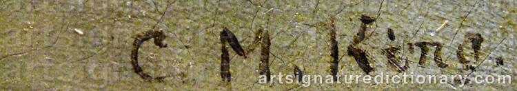 Authentic signature by C. M. KING on  artwork