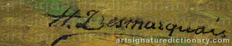 Authentic signature by Charles Hippolyte DESMARQUAIS on  artwork