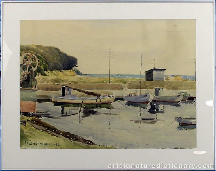 Close-up details showing Hugo BACKMANSSON signature forgery characteristics