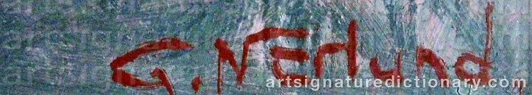 Authentic signature by Gunnar NERLUND on  artwork