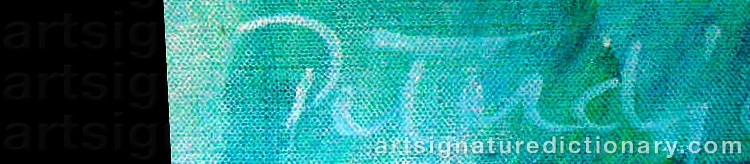 Authentic signature by Gabor PETERDI on  artwork